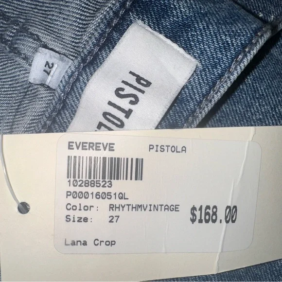 Pistola Lana Crop High Rise Ultra Wide Leg Color - Rhythm Vintage Jeans NTW - Picture 3 of 9